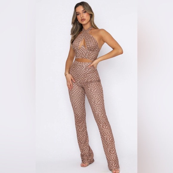 Checkered print white fox boutique matching set - Picture 1 of 5